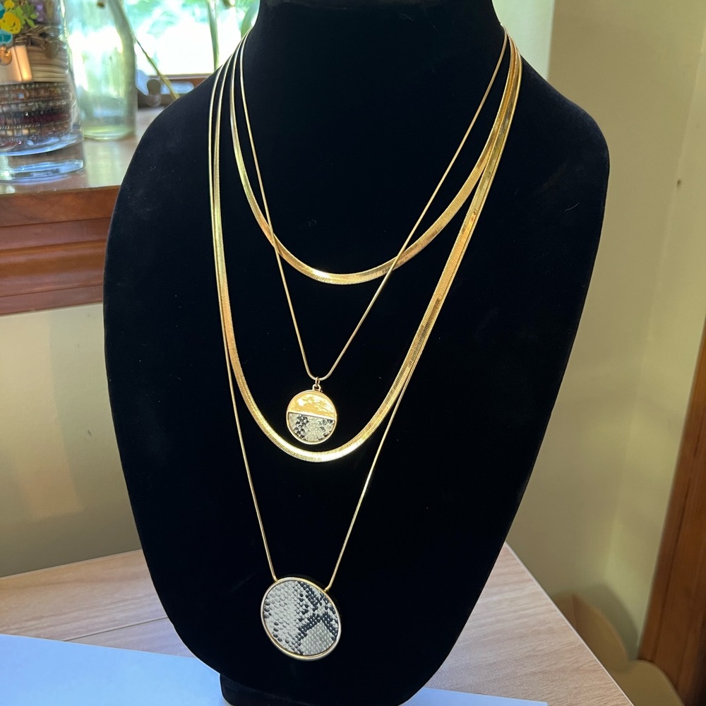 Gold Snake Multilayer Necklace Stack